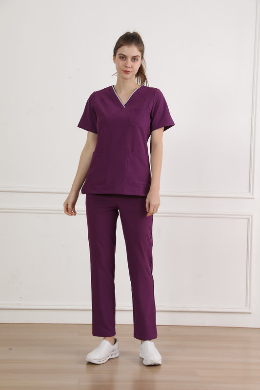 Hi doooooc Motion Flex Scrub Set — Burgundy