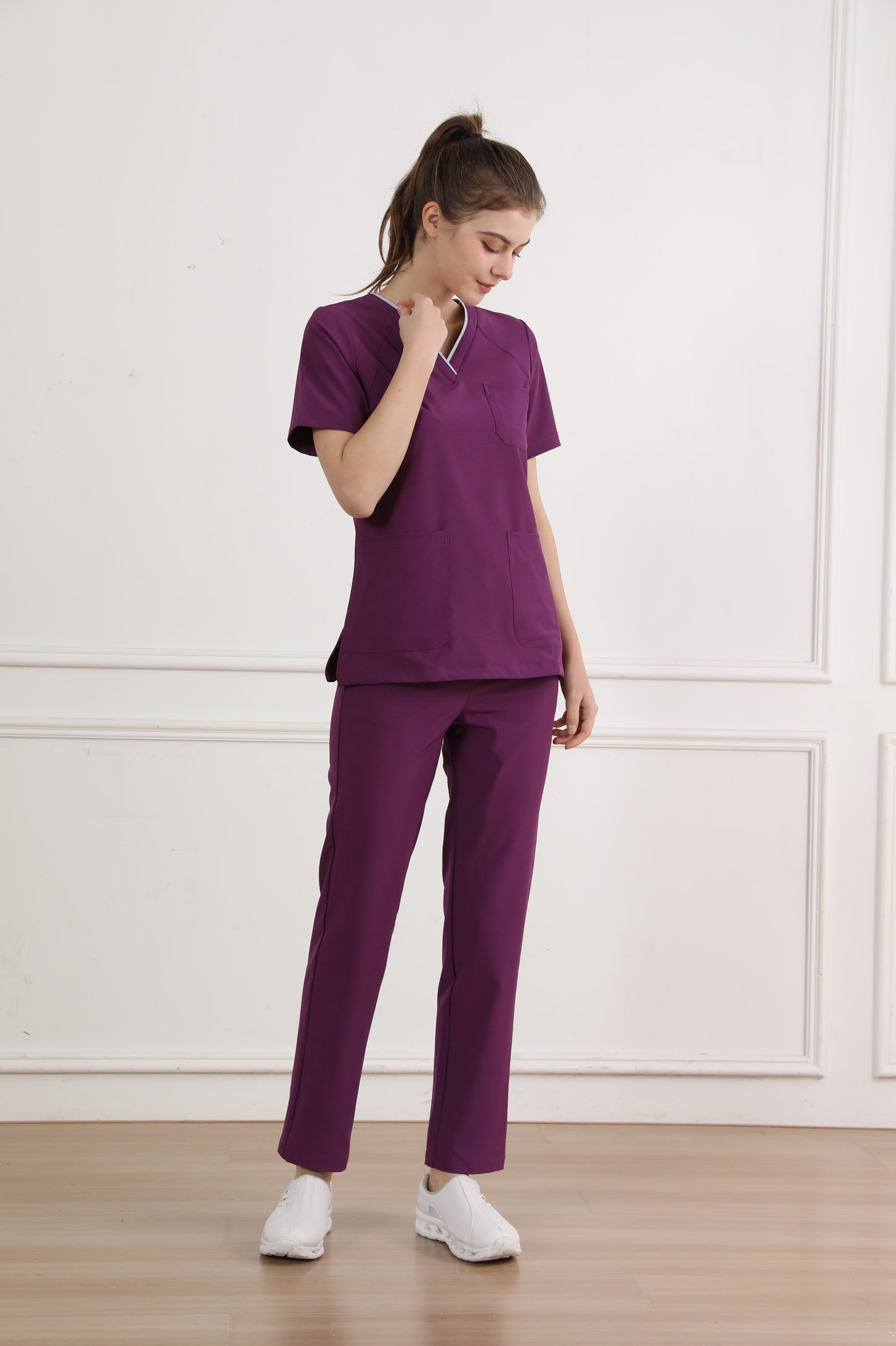 Hi doooooc Motion Flex Scrub Set — Burgundy