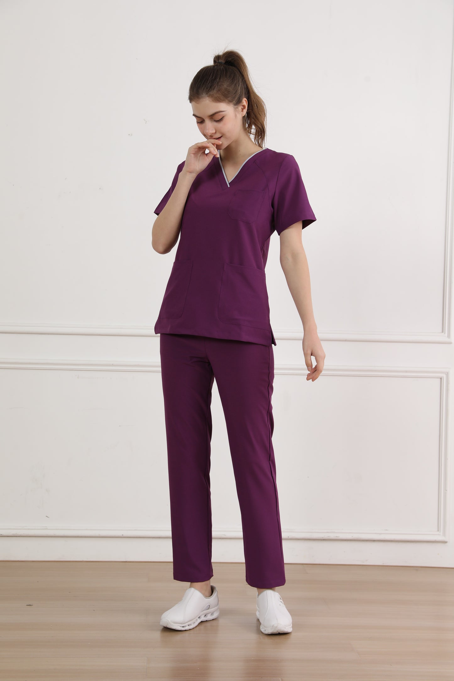 Hi doooooc Motion Flex Scrub Set — Burgundy