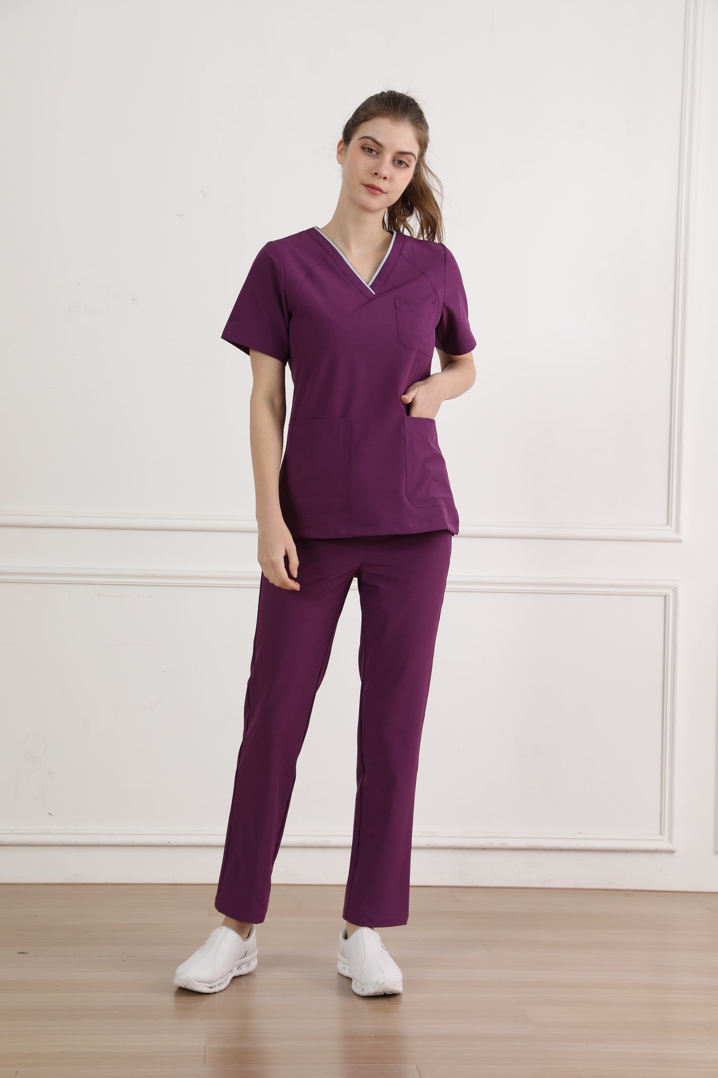 Hi doooooc Motion Flex Scrub Set — Burgundy