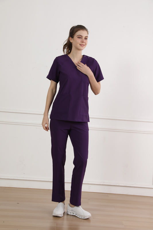 Hi doooooc Motion Flex Scrub Set — Grape Purple