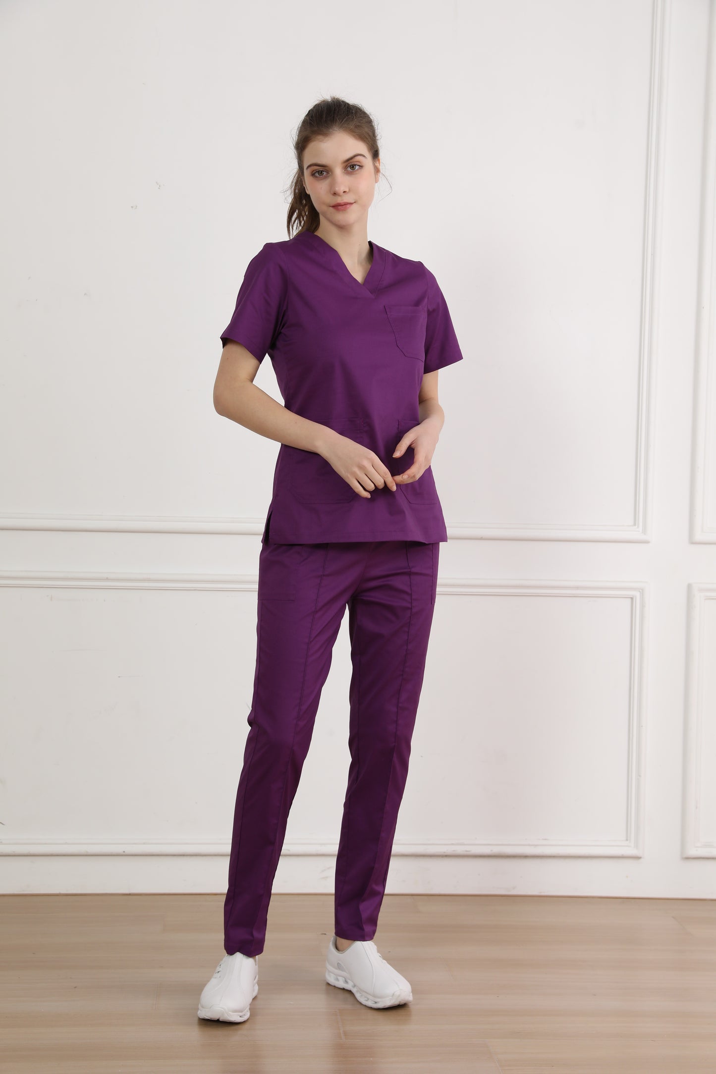 Hi doooooc Classic Plus Scrub Set — Burgundy