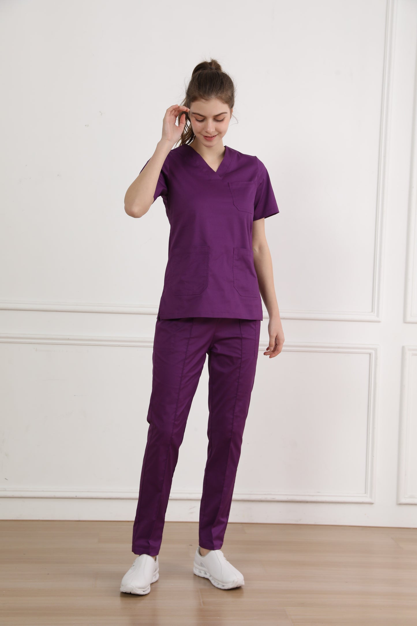 Hi doooooc Classic Plus Scrub Set — Burgundy