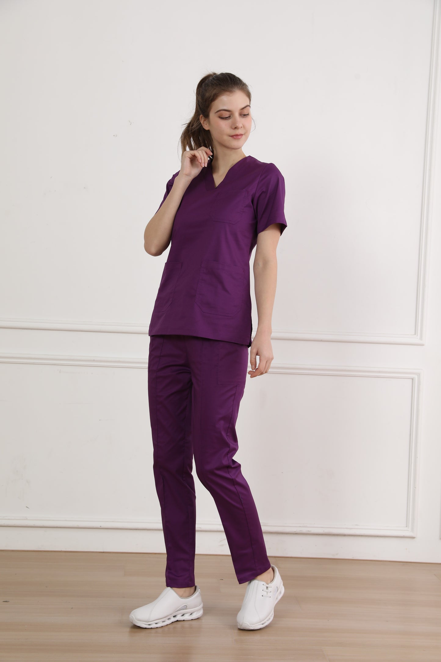 Hi doooooc Classic Plus Scrub Set — Burgundy