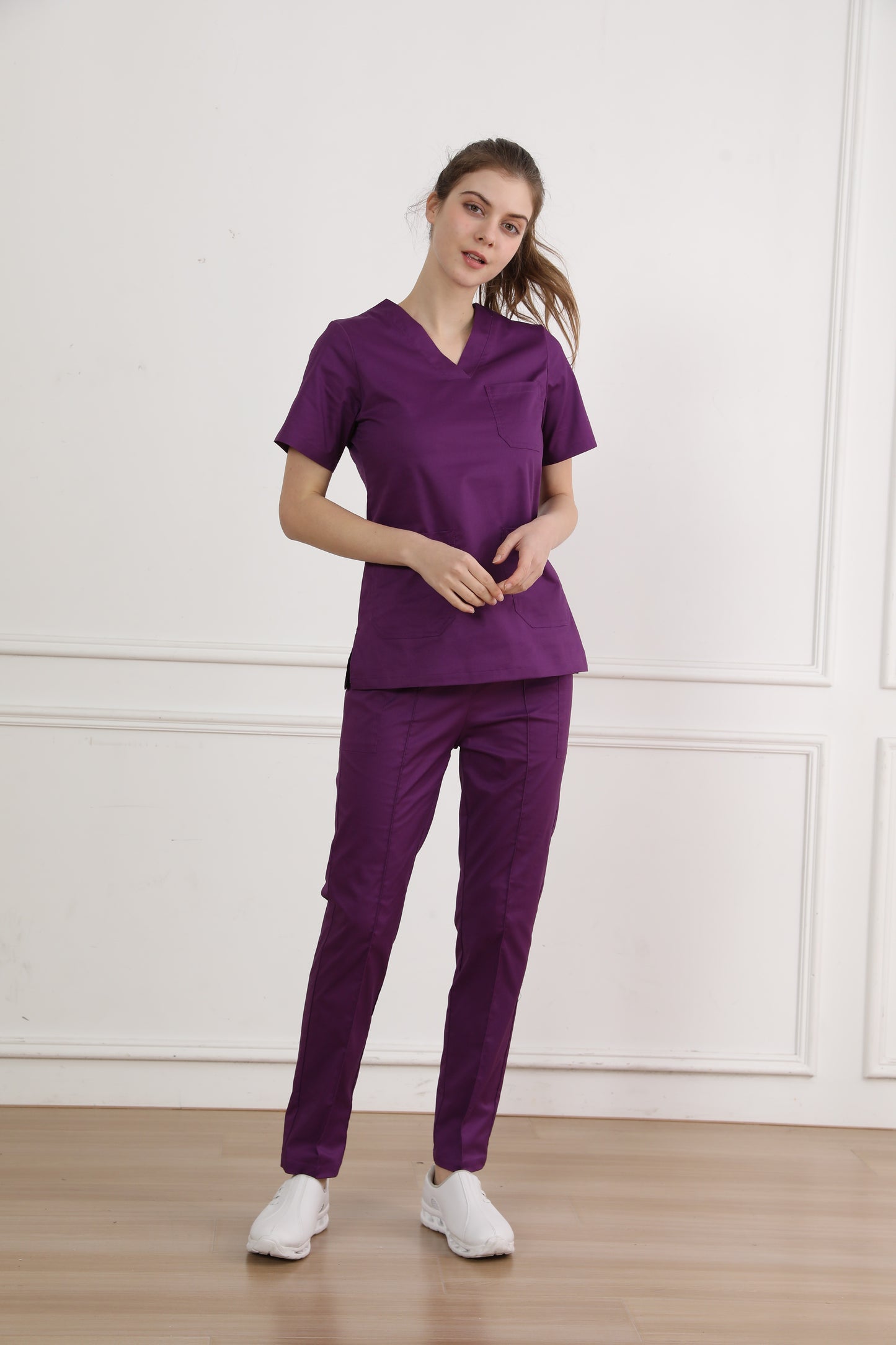 Hi doooooc Classic Plus Scrub Set — Burgundy