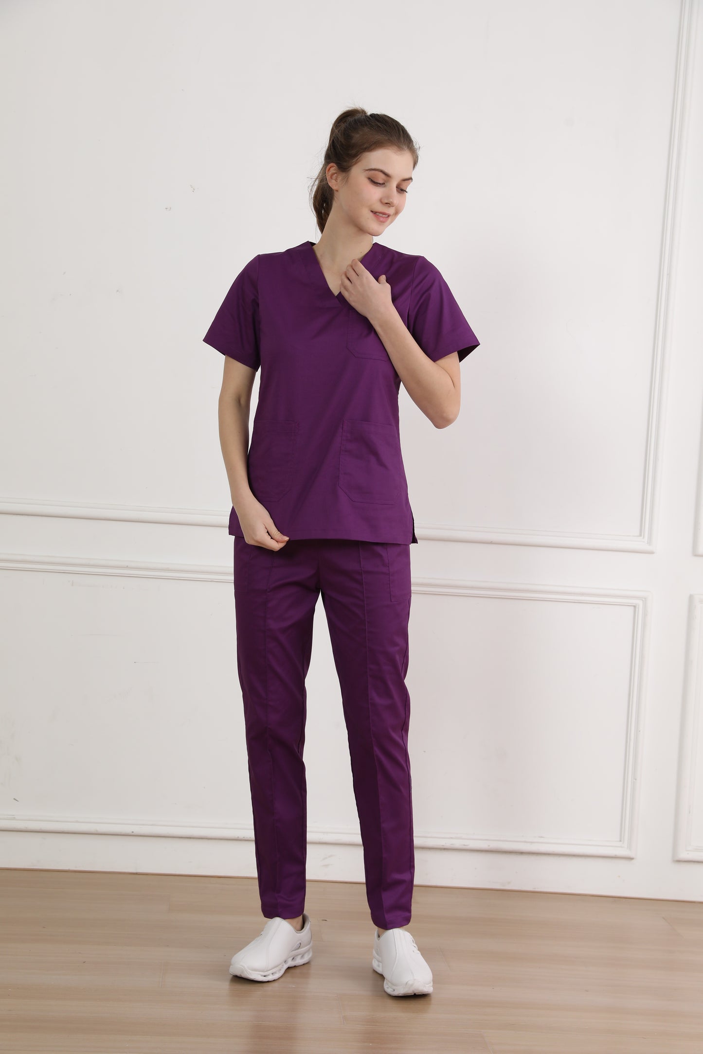 Hi doooooc Classic Plus Scrub Set — Burgundy