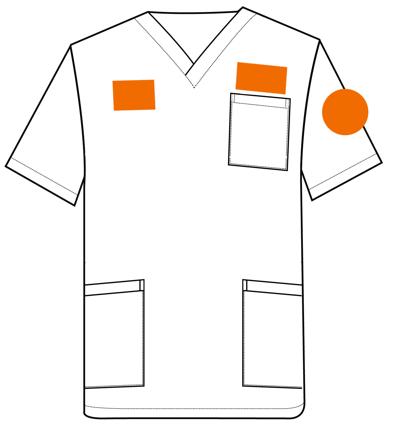 Embroidery position diagram for medical scrubs — Hi doooooc